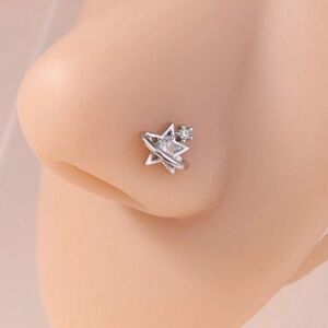 3or$20 star nose ring silver color